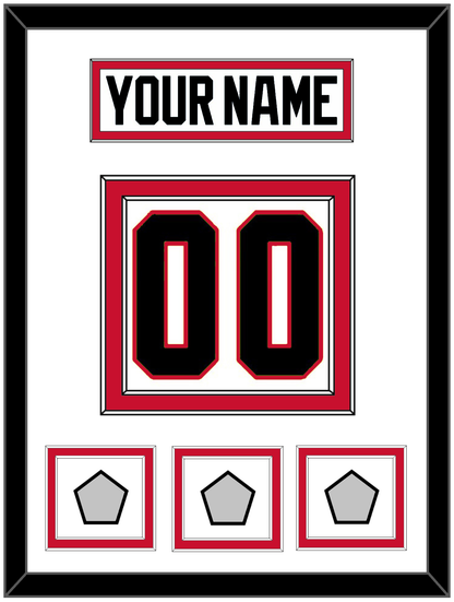 Chicago Nameplate & Number (Back) With 3 Stanley Cup Finals Patches - Road White (2007-2017) - Signature Tier 1