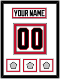Chicago Nameplate & Number (Back) With 3 Stanley Cup Champions Patches - Road White (2007-2017) - Double Mat 1