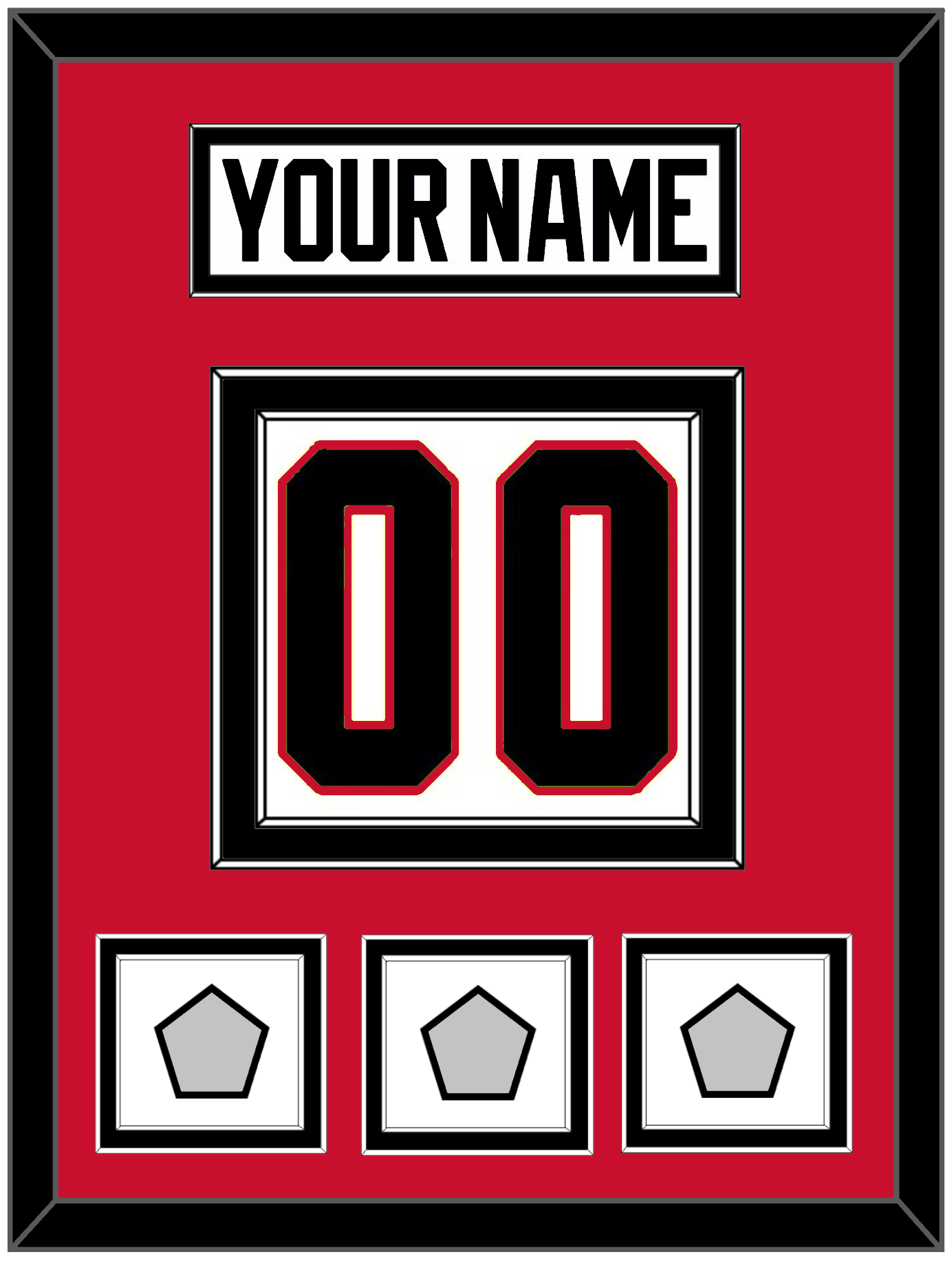 Chicago Nameplate & Number (Back) With 3 Stanley Cup Champions Patches - Road White (2007-2017) - Signature Tier 2