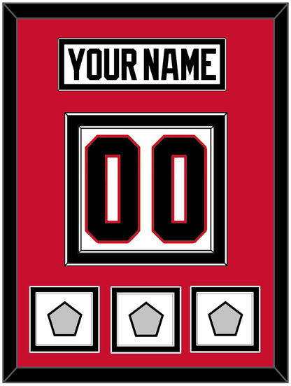 Chicago Nameplate & Number (Back) With 3 Stanley Cup Finals Patches - Road White (2007-2017) - Signature Tier 2