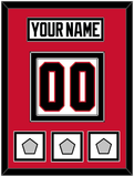 Chicago Nameplate & Number (Back) With 3 Stanley Cup Finals Patches - Road White (2007-2017) - Double Mat 2