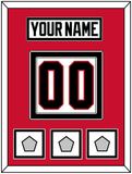 Chicago Nameplate & Number (Back) With 3 Stanley Cup Champions Patches - Road White (2007-2017) - Double Mat 2