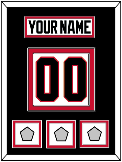 Chicago Nameplate & Number (Back) With 3 Stanley Cup Champions Patches - Road White (2007-2017) - Signature Tier 3