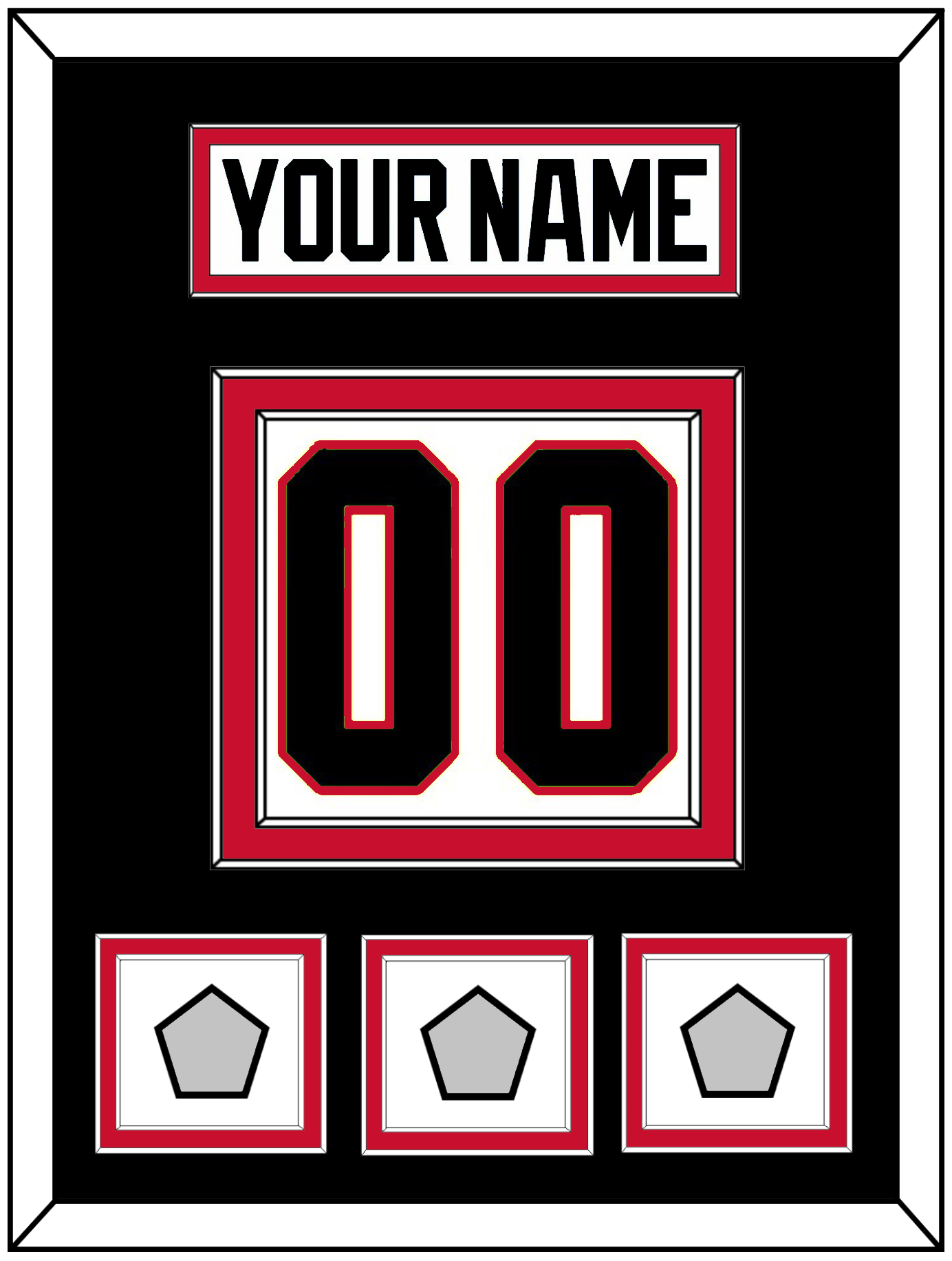 Chicago Nameplate & Number (Back) With 3 Stanley Cup Finals Patches - Road White (2007-2017) - Signature Tier 3