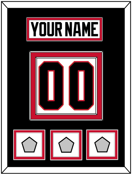 Chicago Nameplate & Number (Back) With 3 Stanley Cup Finals Patches - Road White (2007-2017) - Signature Tier 3