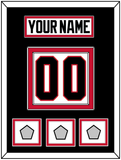 Chicago Nameplate & Number (Back) With 3 Stanley Cup Finals Patches - Road White (2007-2017) - Double Mat 3