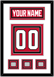 Chicago Nameplate & Number (Back) With 3 Stanley Cup Champions Patches - Home Red (2007-2017) - Triple Mat 1