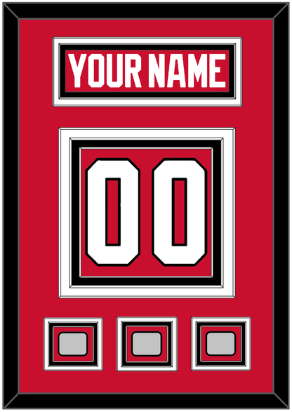 Chicago Nameplate & Number (Back) With 3 Stanley Cup Champions Patches - Home Red (2007-2017) - Premier Tier 2