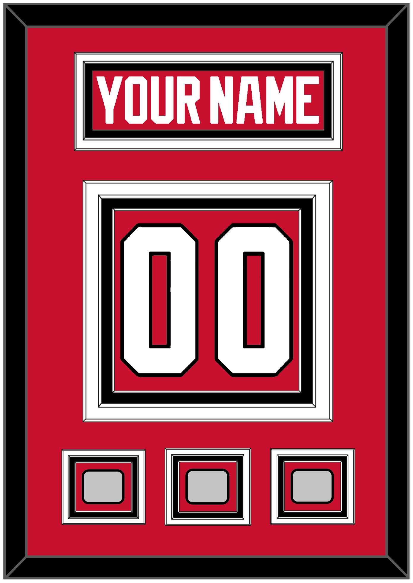 Chicago Nameplate & Number (Back) With 3 Stanley Cup Finals Patches - Home Red (2007-2017) - Premier Tier 2
