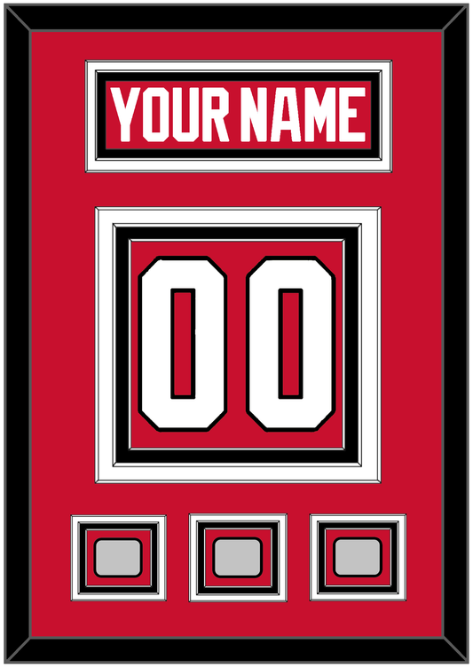 Chicago Nameplate & Number (Back) With 3 Stanley Cup Finals Patches - Home Red (2007-2017) - Premier Tier 2