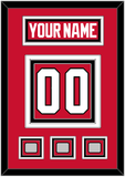 Chicago Nameplate & Number (Back) With 3 Stanley Cup Finals Patches - Home Red (2007-2017) - Triple Mat 2