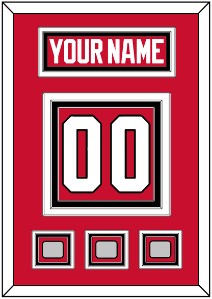 Chicago Nameplate & Number (Back) With 3 Stanley Cup Champions Patches - Home Red (2007-2017) - Premier Tier 2