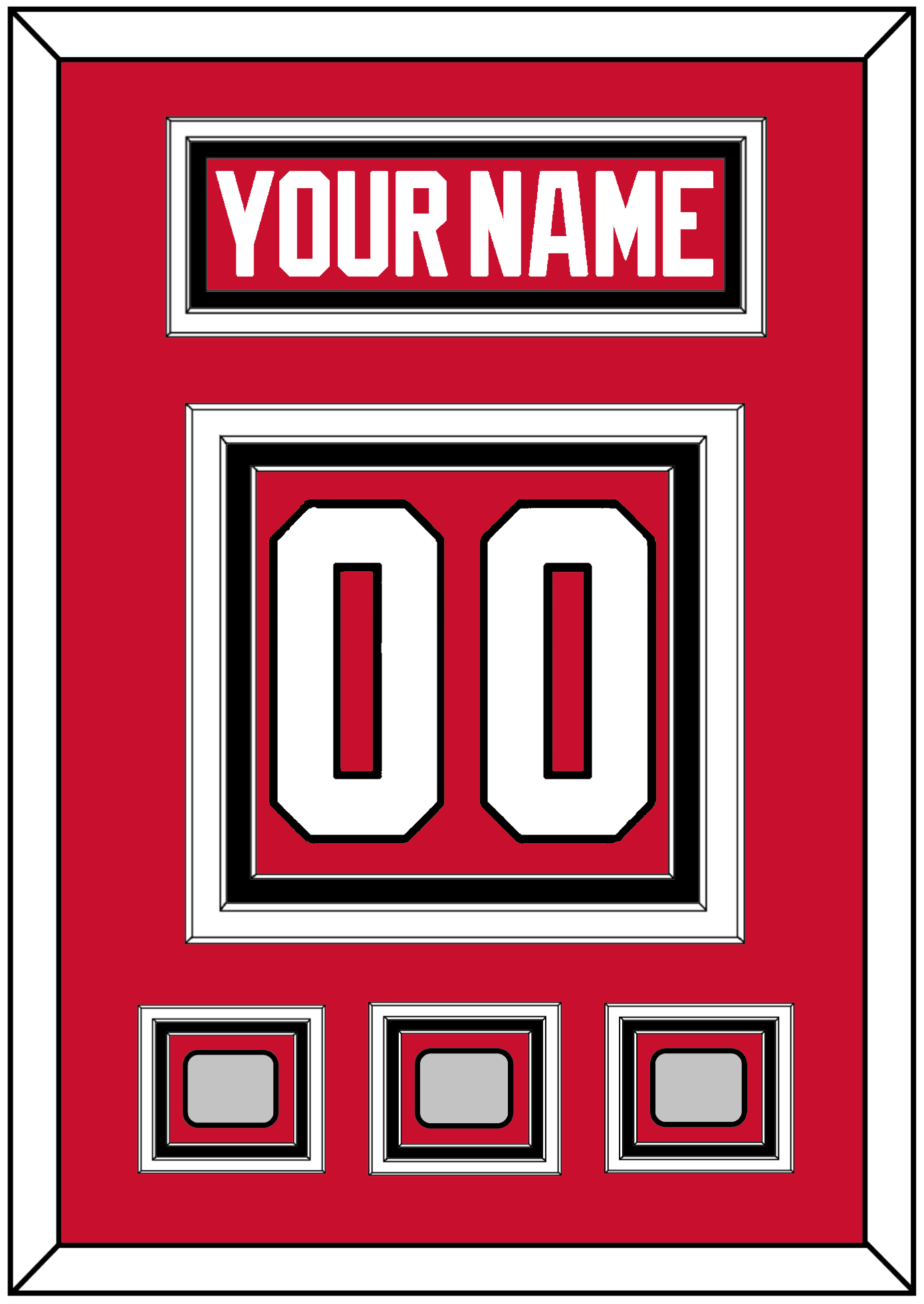 Chicago Nameplate & Number (Back) With 3 Stanley Cup Finals Patches - Home Red (2007-2017) - Premier Tier 2