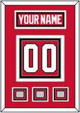 Chicago Nameplate & Number (Back) With 3 Stanley Cup Finals Patches - Home Red (2007-2017) - Triple Mat 2
