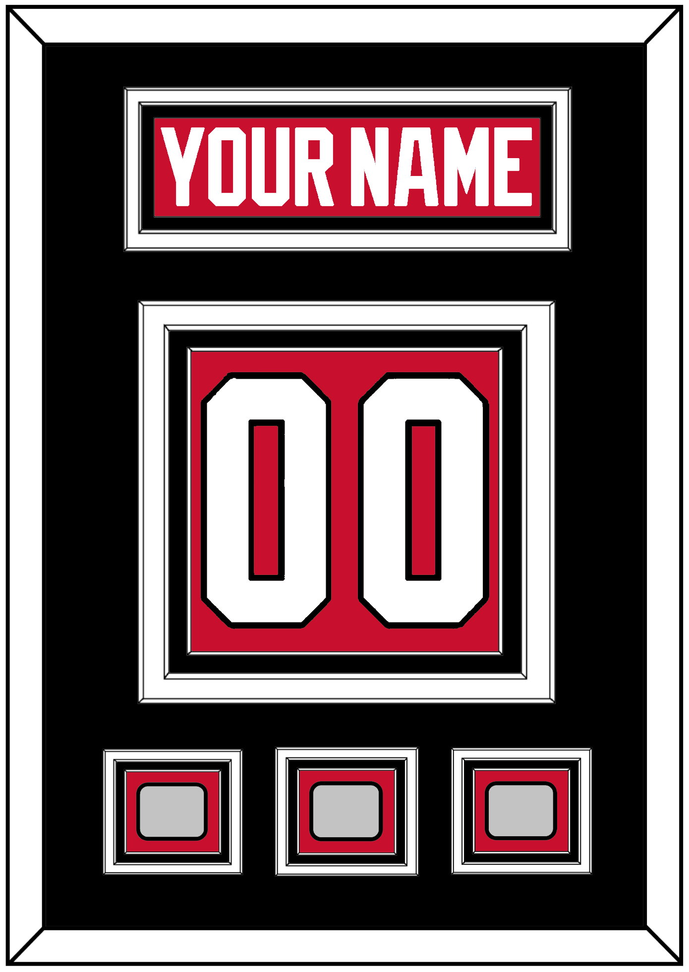 Chicago Nameplate & Number (Back) With 3 Stanley Cup Finals Patches - Home Red (2007-2017) - Premier Tier 3
