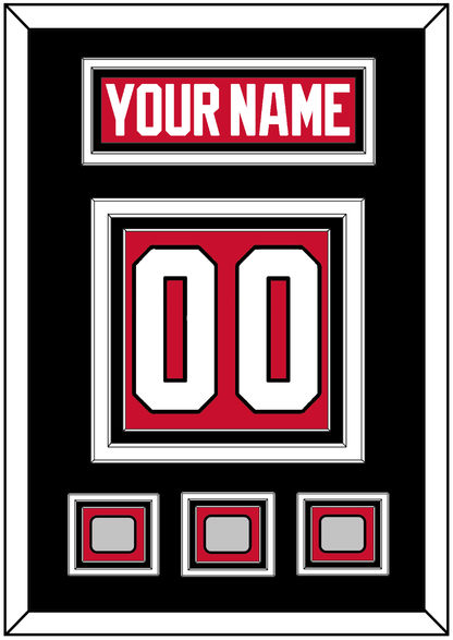 Chicago Nameplate & Number (Back) With 3 Stanley Cup Finals Patches - Home Red (2007-2017) - Premier Tier 3