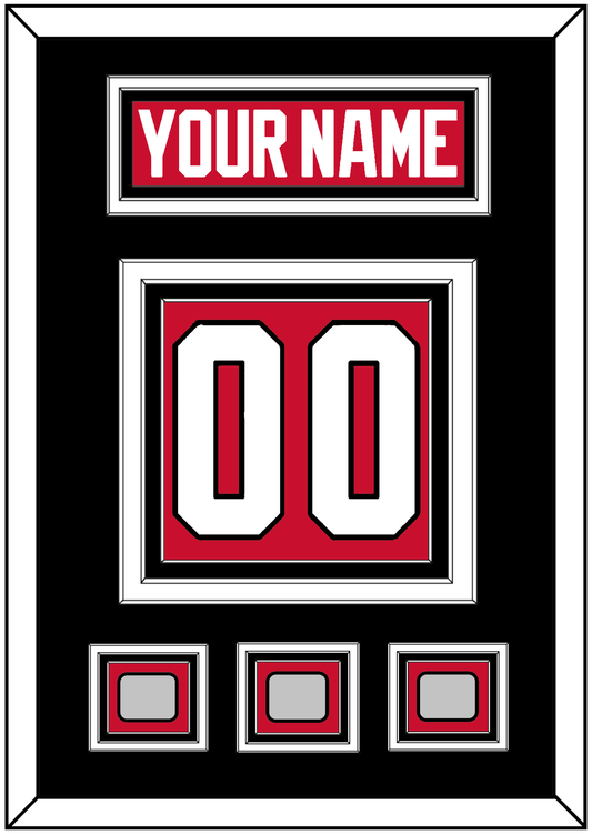 Chicago Nameplate & Number (Back) With 3 Stanley Cup Finals Patches - Home Red (2007-2017) - Premier Tier 3