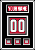 Chicago Nameplate & Number (Back) With 3 Stanley Cup Champions Patches - Home Red (2007-2017) - Triple Mat 3