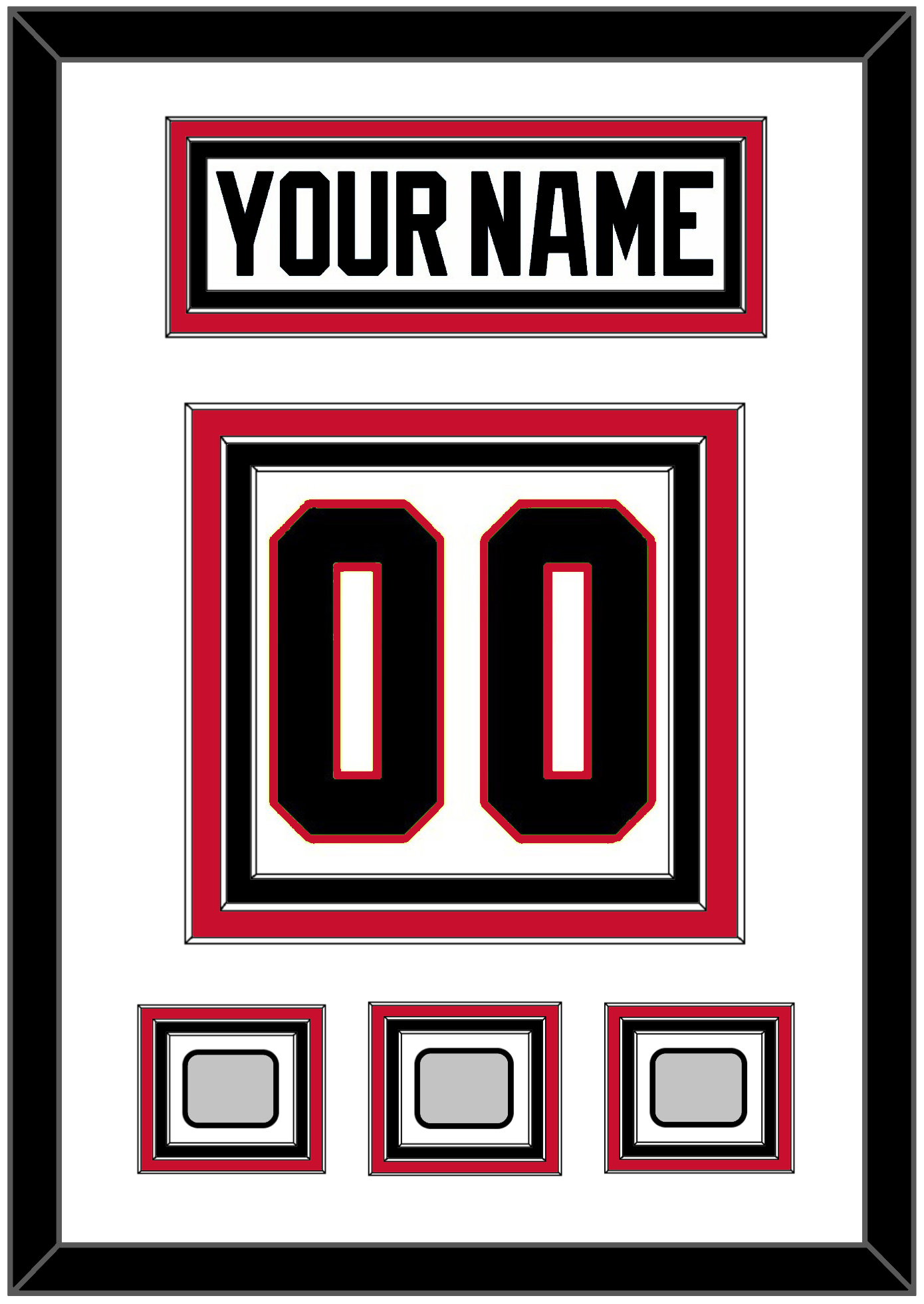 Chicago Nameplate & Number (Back) With 3 Stanley Cup Champions Patches - Road White (2007-2017) - Premier Tier 1