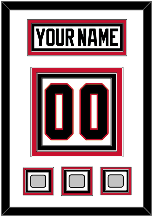 Chicago Nameplate & Number (Back) With 3 Stanley Cup Champions Patches - Road White (2007-2017) - Premier Tier 1