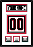Chicago Nameplate & Number (Back) With 3 Stanley Cup Finals Patches - Road White (2007-2017) - Triple Mat 1