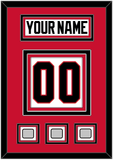 Chicago Nameplate & Number (Back) With 3 Stanley Cup Finals Patches - Road White (2007-2017) - Triple Mat 2