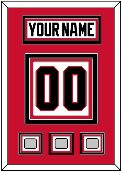 Chicago Nameplate & Number (Back) With 3 Stanley Cup Champions Patches - Road White (2007-2017) - Premier Tier 2