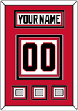 Chicago Nameplate & Number (Back) With 3 Stanley Cup Finals Patches - Road White (2007-2017) - Triple Mat 2