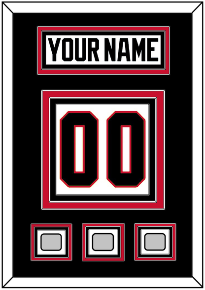 Chicago Nameplate & Number (Back) With 3 Stanley Cup Champions Patches - Road White (2007-2017) - Premier Tier 3