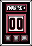 Chicago Nameplate & Number (Back) With 3 Stanley Cup Champions Patches - Road White (2007-2017) - Triple Mat 3