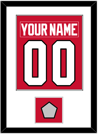 Chicago Nameplate & Number (Back) Combined With Stanley Cup Champions Patch - Home Red (2007-2017) - Essential Tier 1