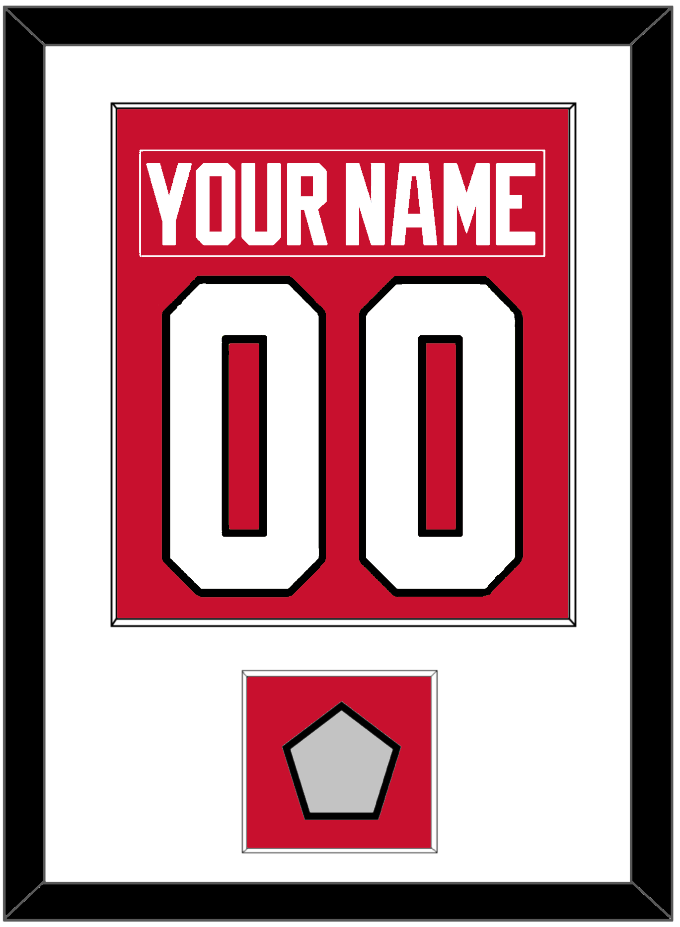 Chicago Nameplate & Number (Back) Combined With Stanley Cup Finals Patch - Home Red (2007-2017) - Essential Tier 1