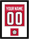 Chicago Nameplate & Number (Back) Combined With Stanley Cup Champions Patch - Home Red (2007-2017) - Single Mat 1