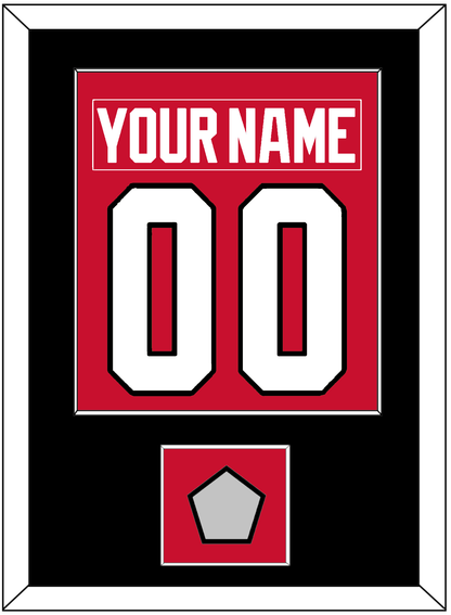 Chicago Nameplate & Number (Back) Combined With Stanley Cup Champions Patch - Home Red (2007-2017) - Essential Tier 2