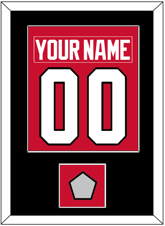 Chicago Nameplate & Number (Back) Combined With Stanley Cup Champions Patch - Home Red (2007-2017) - Essential Tier 2
