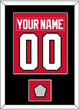 Chicago Nameplate & Number (Back) Combined With Stanley Cup Champions Patch - Home Red (2007-2017) - Single Mat 2