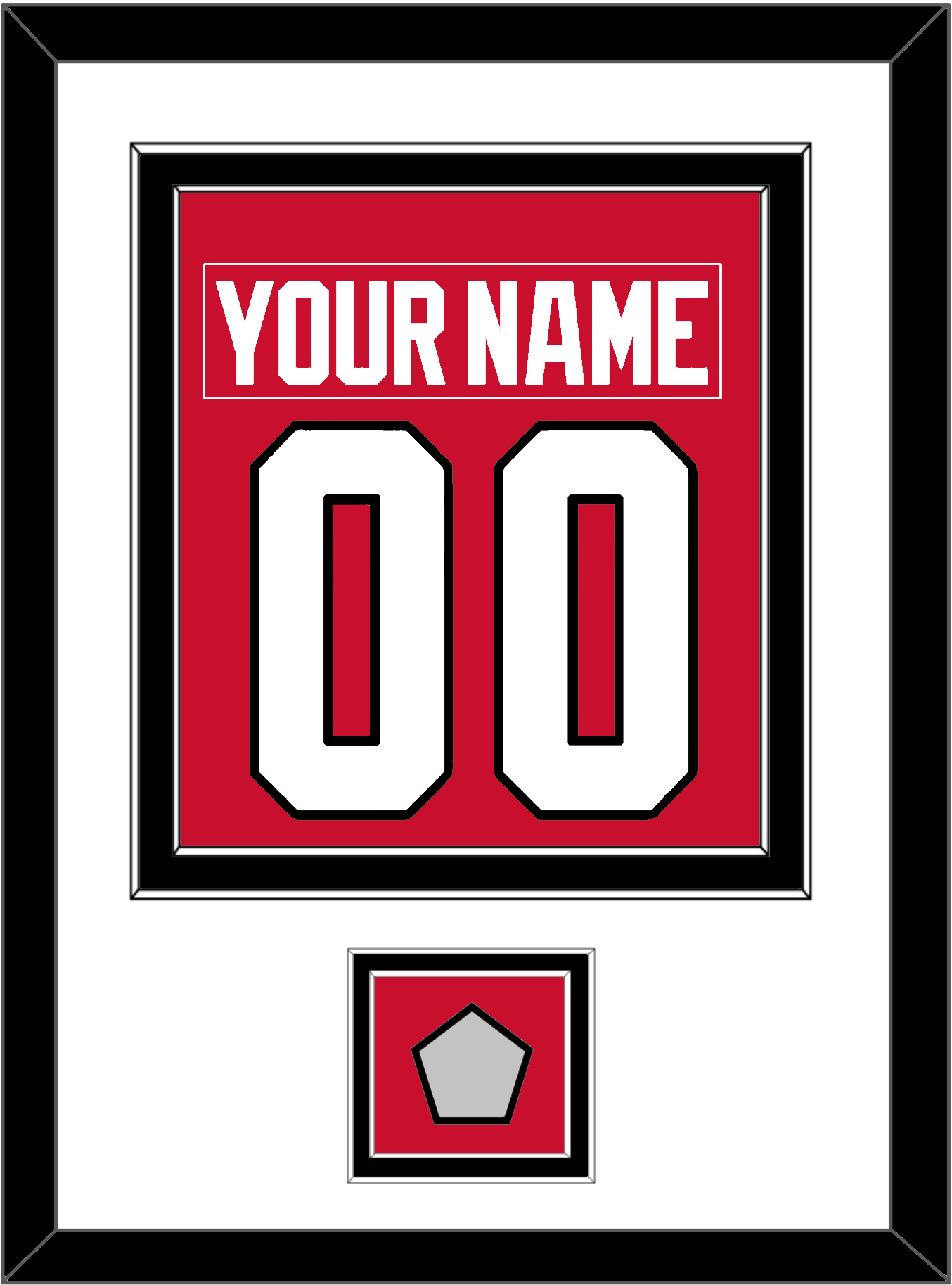 Chicago Nameplate & Number (Back) Combined With Stanley Cup Champions Patch - Home Red (2007-2017) - Signature Tier 1