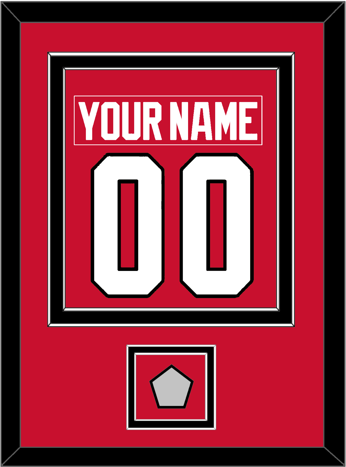 Chicago Nameplate & Number (Back) Combined With Stanley Cup Champions Patch - Home Red (2007-2017) - Signature Tier 2