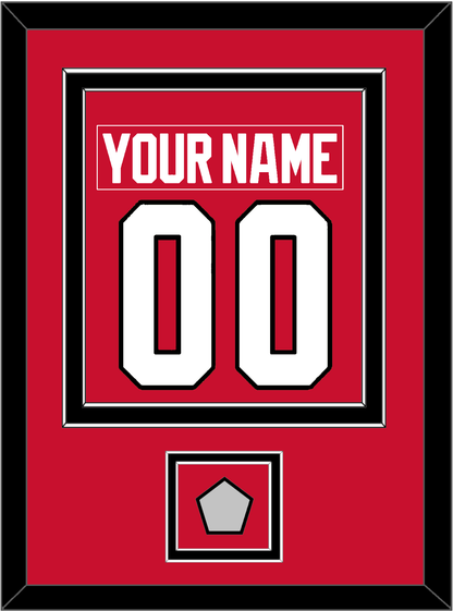 Chicago Nameplate & Number (Back) Combined With Stanley Cup Champions Patch - Home Red (2007-2017) - Signature Tier 2