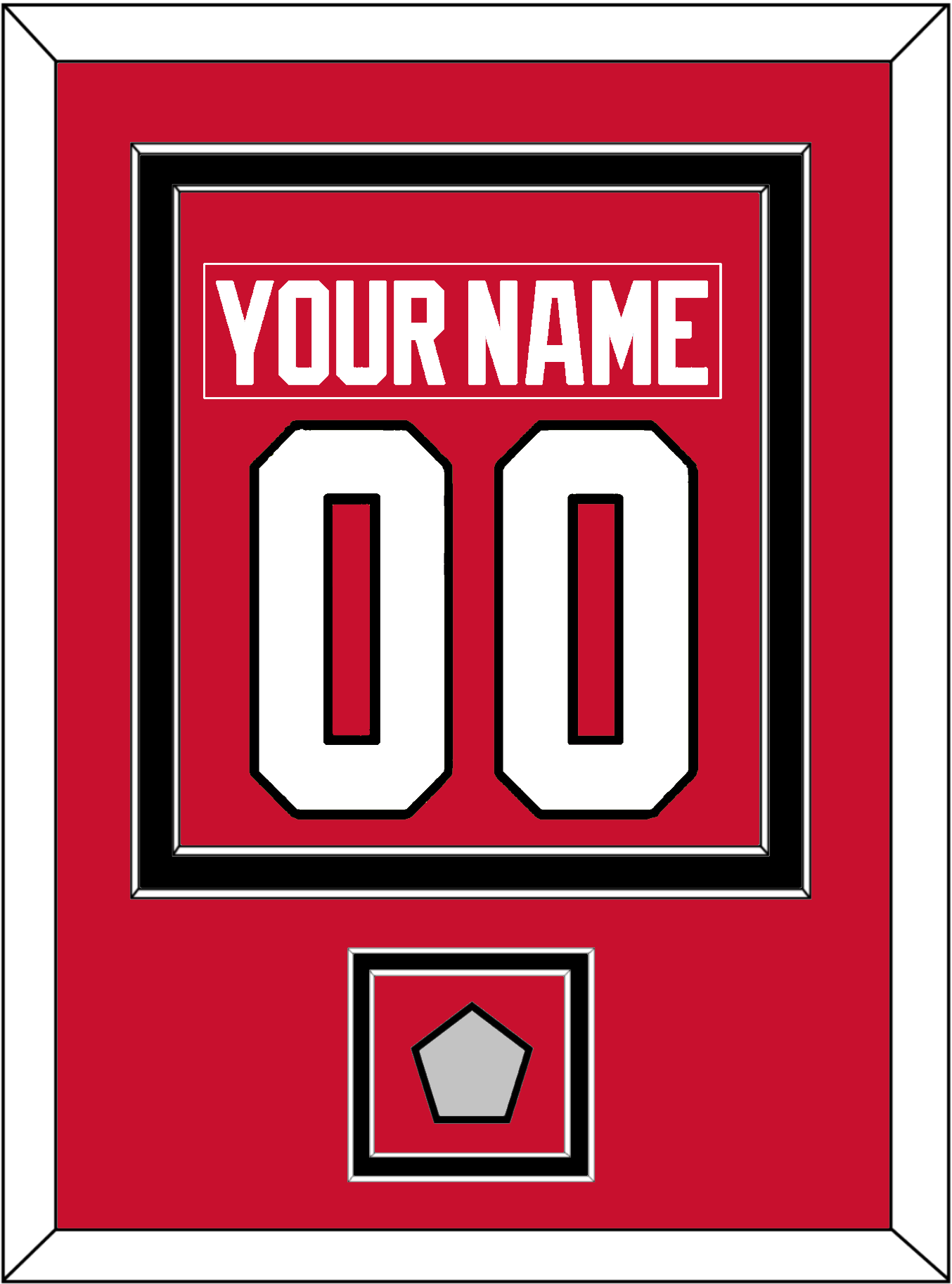Chicago Nameplate & Number (Back) Combined With Stanley Cup Finals Patch - Home Red (2007-2017) - Signature Tier 2