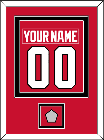 Chicago Nameplate & Number (Back) Combined With Stanley Cup Finals Patch - Home Red (2007-2017) - Signature Tier 2