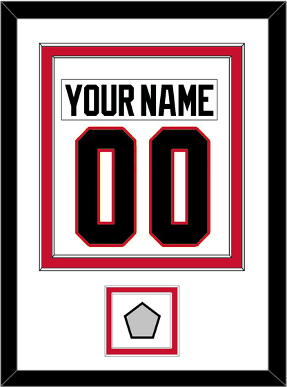 Chicago Nameplate & Number (Back) Combined With Stanley Cup Finals Patch - Road White (2007-2017) - Signature Tier 1