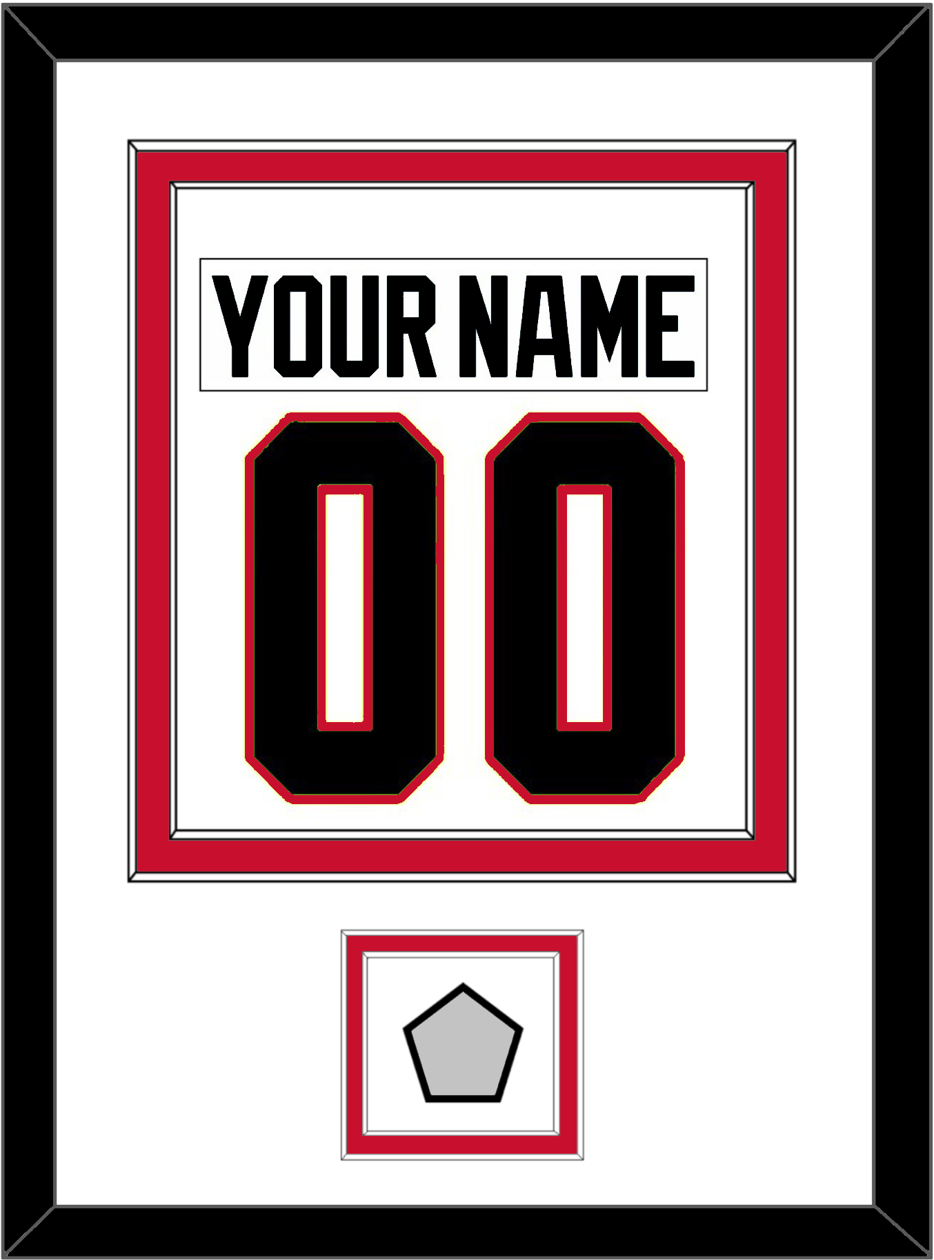 Chicago Nameplate & Number (Back) Combined With Stanley Cup Champions Patch - Road White (2007-2017) - Signature Tier 1