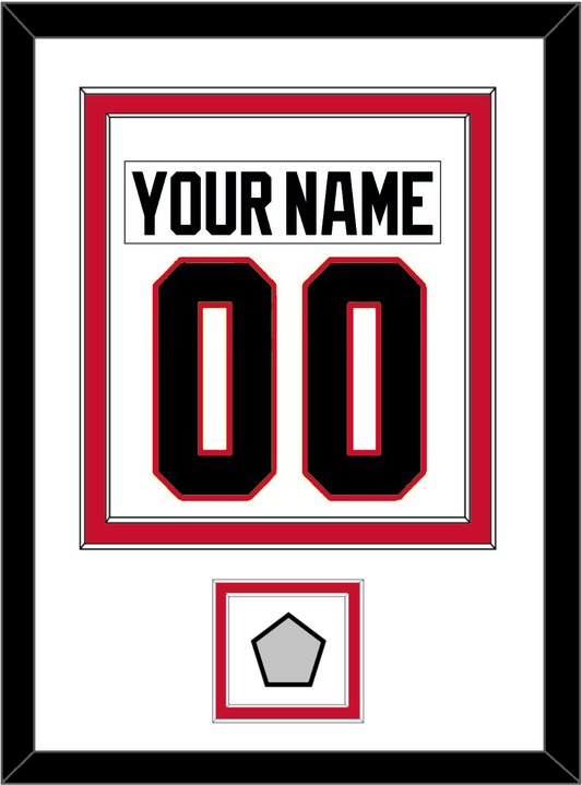 Chicago Nameplate & Number (Back) Combined With Stanley Cup Champions Patch - Road White (2007-2017) - Signature Tier 1