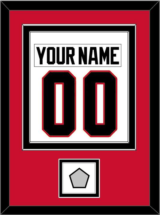 Chicago Nameplate & Number (Back) Combined With Stanley Cup Finals Patch - Road White (2007-2017) - Signature Tier 2