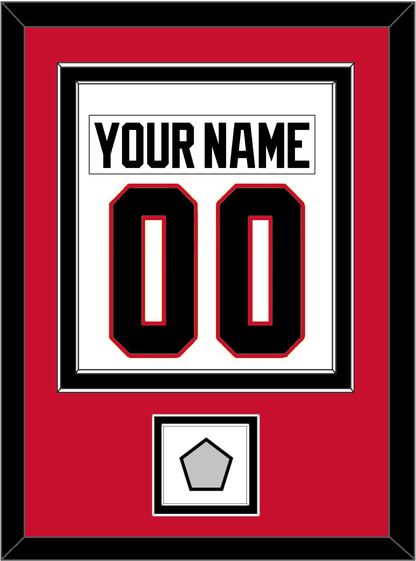 Chicago Nameplate & Number (Back) Combined With Stanley Cup Champions Patch - Road White (2007-2017) - Signature Tier 2