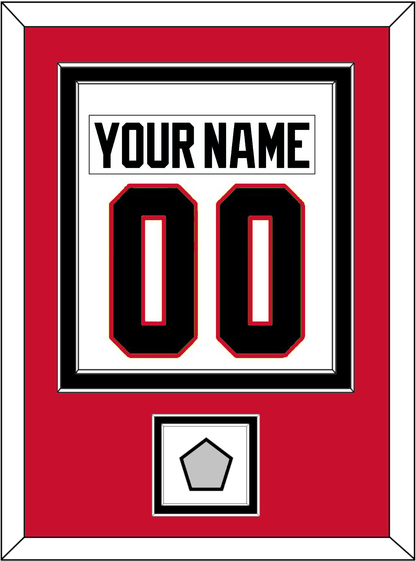 Chicago Nameplate & Number (Back) Combined With Stanley Cup Champions Patch - Road White (2007-2017) - Signature Tier 2