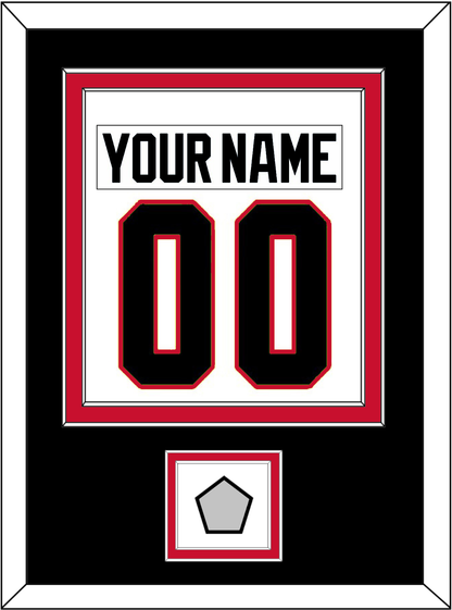 Chicago Nameplate & Number (Back) Combined With Stanley Cup Finals Patch - Road White (2007-2017) - Signature Tier 3