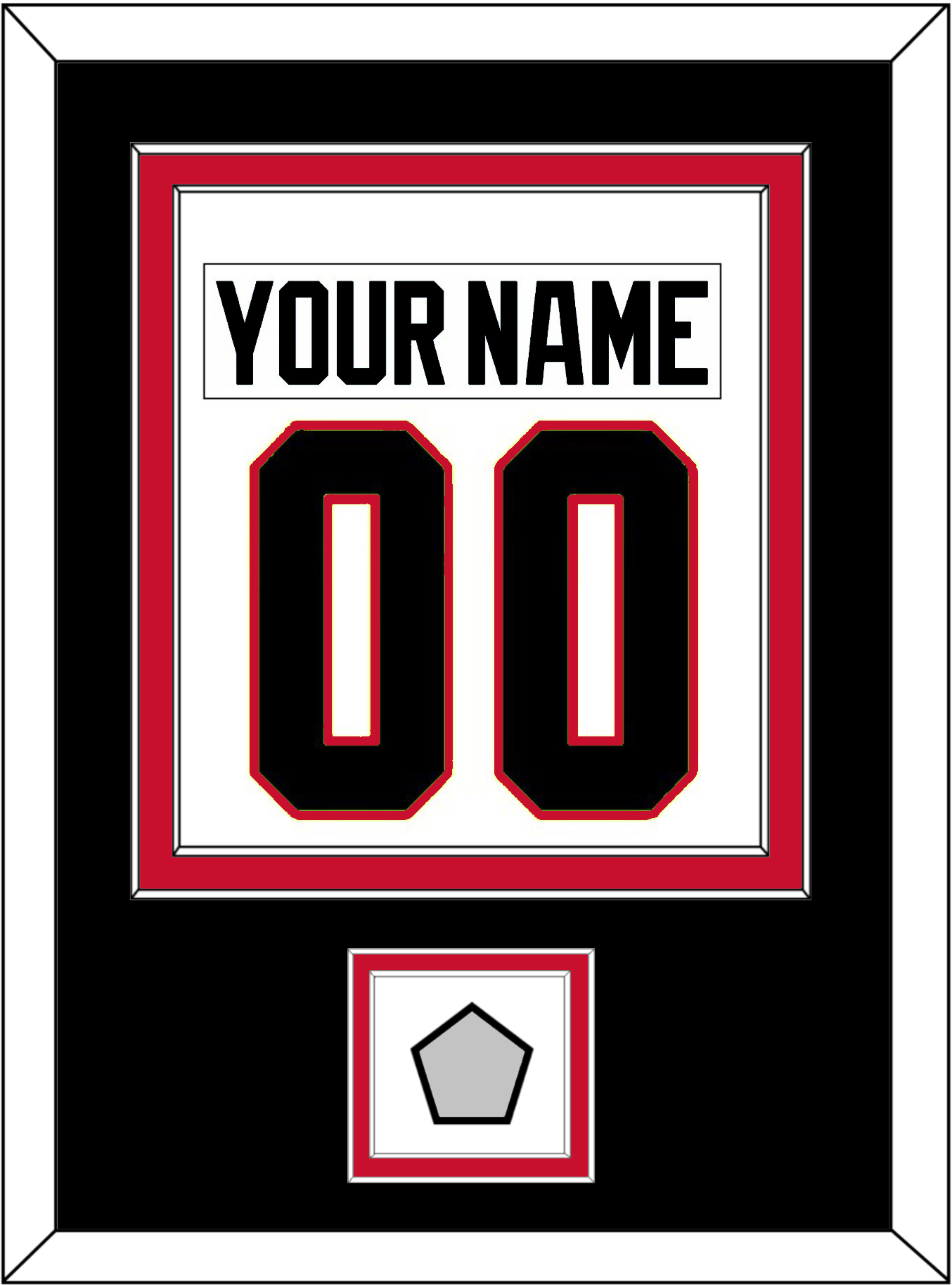 Chicago Nameplate & Number (Back) Combined With Stanley Cup Champions Patch - Road White (2007-2017) - Signature Tier 3