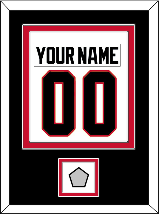 Chicago Nameplate & Number (Back) Combined With Stanley Cup Champions Patch - Road White (2007-2017) - Signature Tier 3